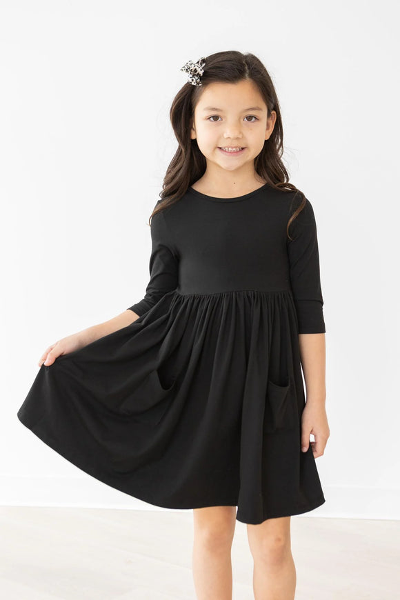 Black 3/4 Twirl Dress