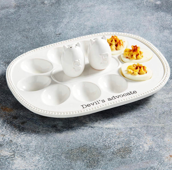 Mud Pie Devil Egg Tray and Shakers