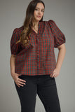 Joyful Plaid Top Plus