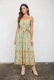 Autumn Garden Olive Midi Dress